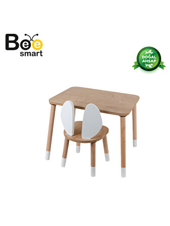 Bee Smart Safir Meşe Tek Sandalyeli Masası Seti