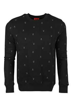 John Frank Erkek Sweatshirt JFST05-SKULL SİYAH-M