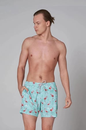 John Frank Gts All Over Prınted Erkek Deniz Şortu JFSSSWL60-FLAMINGO MINT