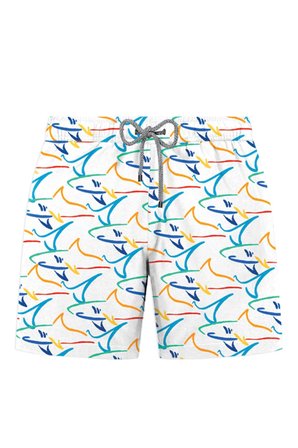John Frank Requin Desenli Hızlı Kuruyan Mayo Short Erkek MAYO SHORT JFSSSW96 BEYAZ-MAVİ