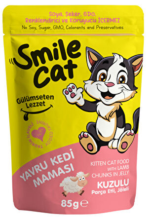 Smile Cat Pouch 85 gr Yavru Kedi Kuzulu