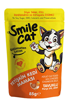 Smile Cat Pouch 85 gr Kedi Tavuklu