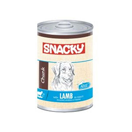 Snacky Chunk Soslu Kuzulu Yetişkin Köpek Konservesi 400 gr