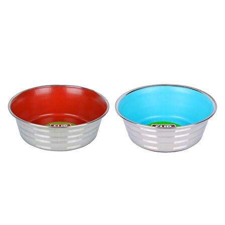 Flip 16 Oz. KE-3203S Şeritli Çelik Mama Kabı  0.47 L