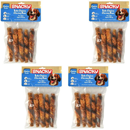 Snacky Füme Tavuk Rulo Köpek Ödül 5li 100 Gr x 4 Adet