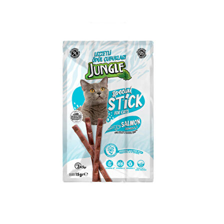 Jungle Somonlu Stick Kedi Ödül Maması 15 Gr