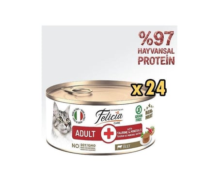 Felicia Sığır Etli Ezme Yetişkin Kedi Konservesi 85 Gr x 24 Adet