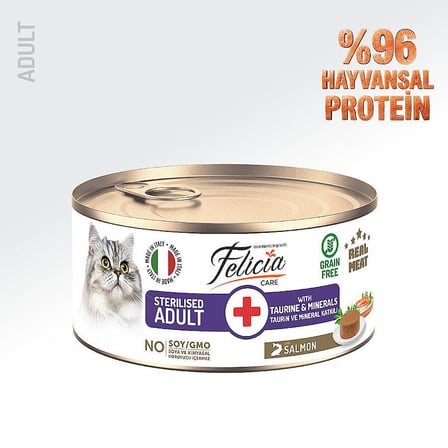 Felicia Somonlu Ezme Kısırlaştırılmış Yetişkin Kedi Konservesi 85 GR