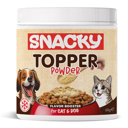 Snacky Freeze Dried Chicken Floss Toppers Powder - Köpek ve Kedi İçin Tavuklu Ek Besin 60 Gr