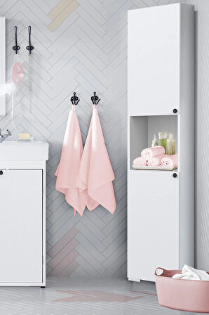 Bny103 Beyaz 2 Kapaklı Banyo Dolabı