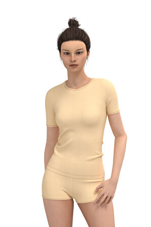 Tolin %100 Pamuk Kadın Kısa Kollu Fanila 324