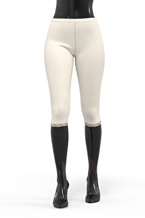 Tolin %100 Pamuk Kadın Dantelli Kapri Tayt 422