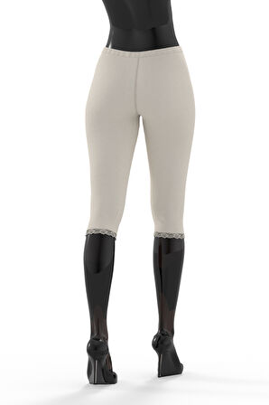 Tolin %100 Pamuk Kadın Dantelli Kapri Tayt 422