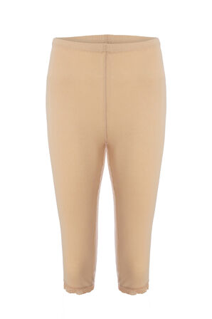 Tolin %100 Pamuk Kadın Dantelli Kapri Tayt 422