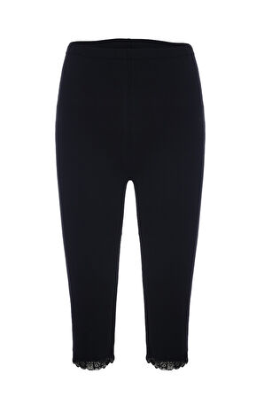 Tolin %100 Pamuk Kadın Dantelli Kapri Tayt 422