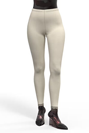 Tolin %100 Pamuk Kadın Dantelli Uzun Tayt 720