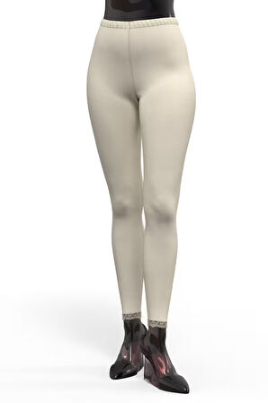 Tolin %100 Pamuk Kadın Dantelli Uzun Tayt 720