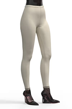 Tolin %100 Pamuk Kadın Dantelli Uzun Tayt 720