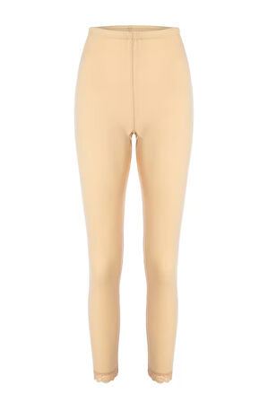 Tolin %100 Pamuk Kadın Dantelli Uzun Tayt 720