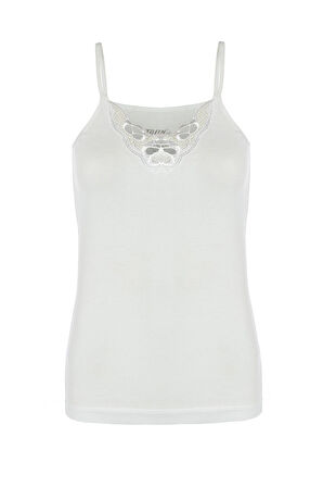 Kadın %100 Pamuk Ip Askılı Güpürlü Atlet 1222