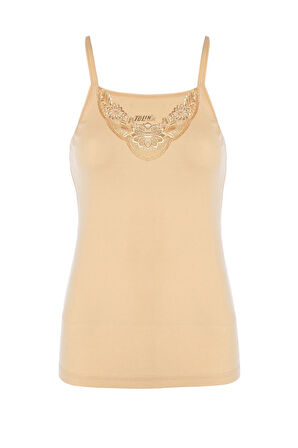 Kadın %100 Pamuk Ip Askılı Güpürlü Atlet 1222