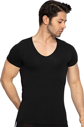 6 lı Paket %100 Pamuk Erkek Süprem V Yaka Fanila 317