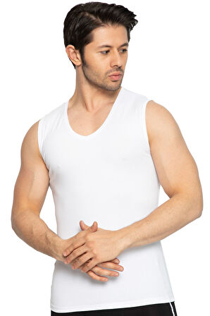 Kolsuz Body Erkek V Yaka Pamuklu Likralı Atlet 1177