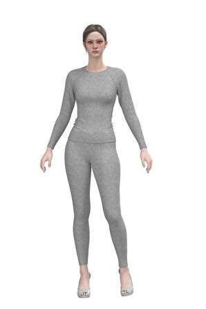 Kadın Pamuklu Likralı Termal Içlik Takım 8290