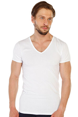 12 li Paket %100 Pamuk Erkek Süprem V Yaka Fanila 317