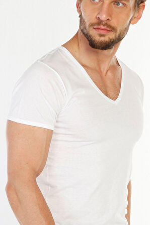 12 li Paket %100 Pamuk Erkek Süprem V Yaka Fanila 317