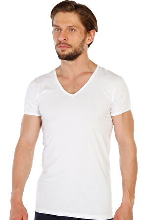 12 li Paket %100 Pamuk Erkek Süprem V Yaka Fanila 317