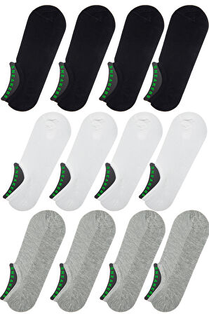 Erkek 12 li Bambu Sneakers Çorap Seti Anti-Slip Kaymaz 10601