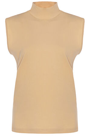 Kadın Sıfır Kollu Pamuklu Likralı Balıkçı Yaka Fanila 1257