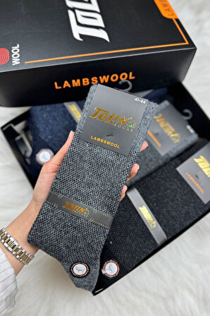 Erkek 12 li Çorap Yün Lambswool 19602