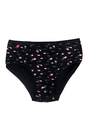 Kadın 6 lı Pamuklu Likralı Havlu Ağ Detaylı Yüksek Bel Külot Seti 2186