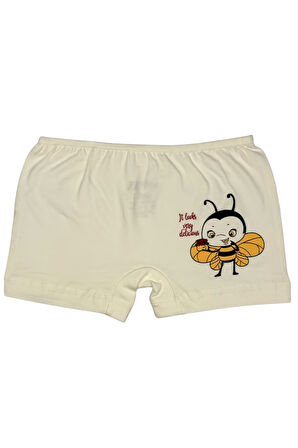 Kız Çocuk 3 lü Paket Pamuklu Likralı Baskılı Şort 443