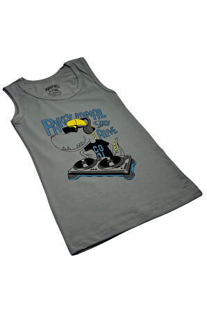  Erkek Çocuk 3 lü Paket Pamuklu Likralı Baskılı Atlet 133 