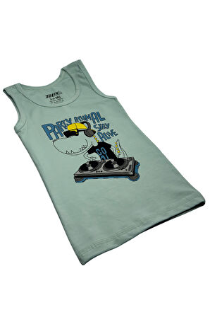  Erkek Çocuk 3 lü Paket Pamuklu Likralı Baskılı Atlet 133 