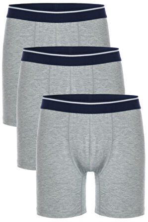 3 lü Erkek Pamuklu Likralı Esnek Uzun Boxer Seti 4197