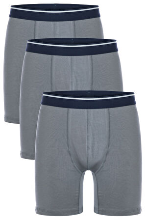 3 lü Erkek Pamuklu Likralı Esnek Uzun Boxer Seti 4197