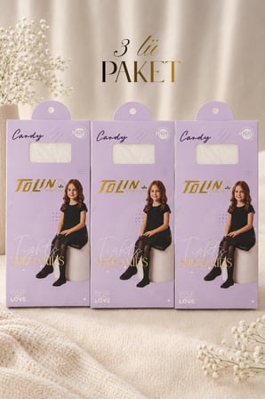 Kız Çocuk 3 lü Candy 20 Mat Külotlu Çorap - L200