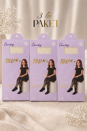 Kız Çocuk 3 lü Candy 20 Mat Külotlu Çorap - L200