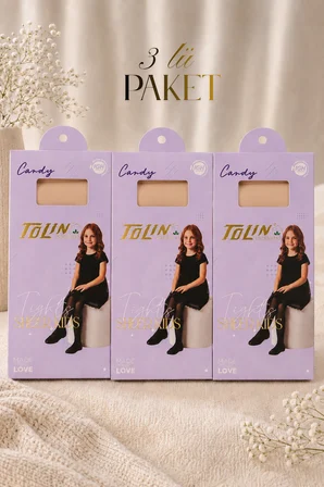 Kız Çocuk 3 lü Candy 20 Mat Külotlu Çorap - L200