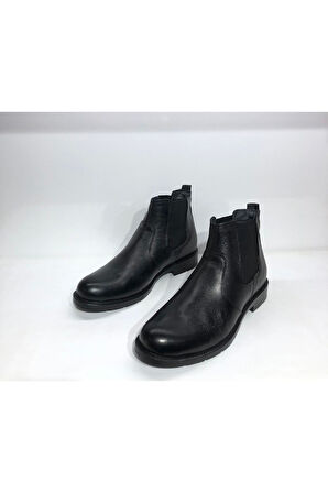 Derimas 1316 Siyah Lastikli %100 Deri Bot