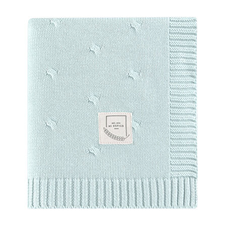 Pamuklu Triko Örgü Bebek Battaniyesi Sycamore