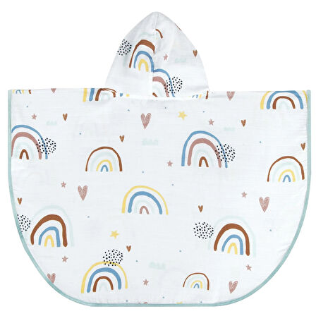 Gökkuşağı Çocuk Müslin Panço