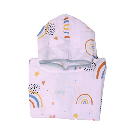 Gökkuşağı Çocuk Müslin Panço