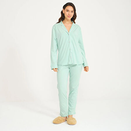Kadın Gömlek Pantolon Pijama Takımı
