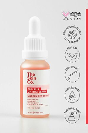 The Skin Co. %10 AHA %2 BHA Cilt Tonu Eşitleyici & Gözenek Sıkılaştırıcı Peeling Serum 20 ml