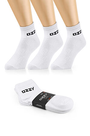 3 Çift Kısa Konçlu Tenis Spor Çorabı Beyaz Paket